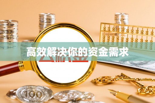 乐业高效解决你的资金需求