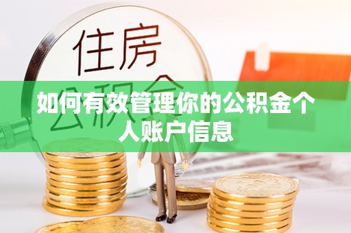 乐业如何有效管理你的公积金个人账户信息