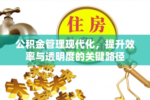 乐业公积金管理现代化，提升效率与透明度的关键路径