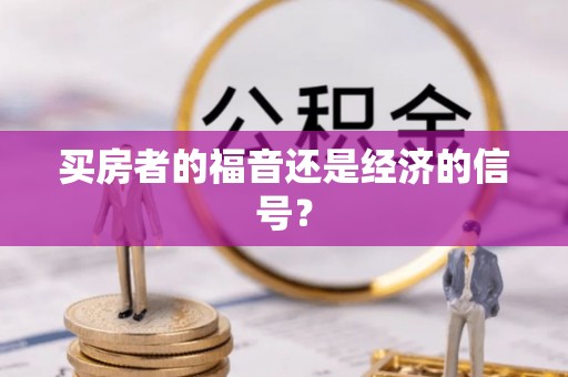乐业买房者的福音还是经济的信号？
